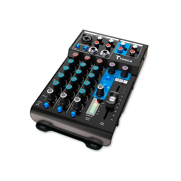 Mesa de Som, 3 Canais, Tanca car Áudio - vista de perspercitiva.