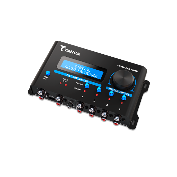 Hero Banner Processador Automotivo, 4 Canais, Tanca car Áudio - vista lateral.